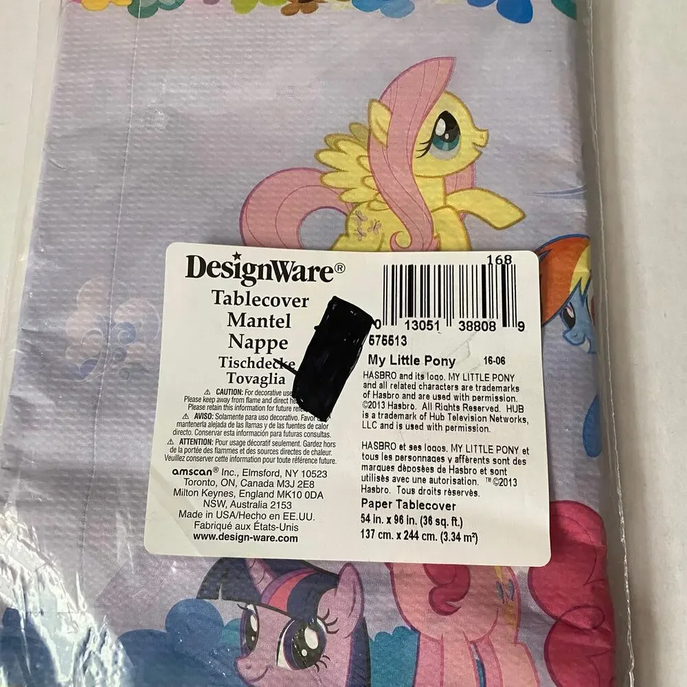 My Little Pony Party Lot Tablecover 8 Invitations Envelopes Hasbro DesignWare